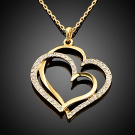 Eco-Friendly Gold Heart-Shaped Pendant Necklace for Ladies
