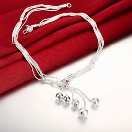Simple Circular Pendant Fashion Rolo Necklace