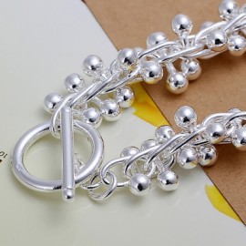 Classic Silver Plated Grape Link Bracelet