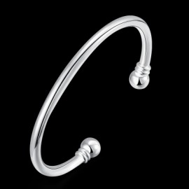 Male Double Bead Bracelet Fashion Circular Shape Silver Bracelet