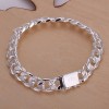H032 Men\'s Geometric Silver Chain Bracelet