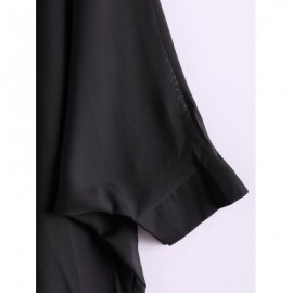 Charming and Perspective Asymmetrical Hem Bat Sleeve Chiffon Shirt For Women